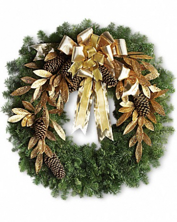 Gold  Holiday Wreath Christmas