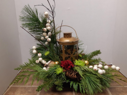 Gold Lantern centerpiece Christmas