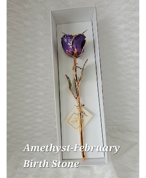 Gold Roses Amethyst Gold Rose - February Birth Stone Month
