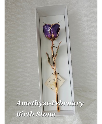 Amethyst Gold Rose - February Birth Stone Month 