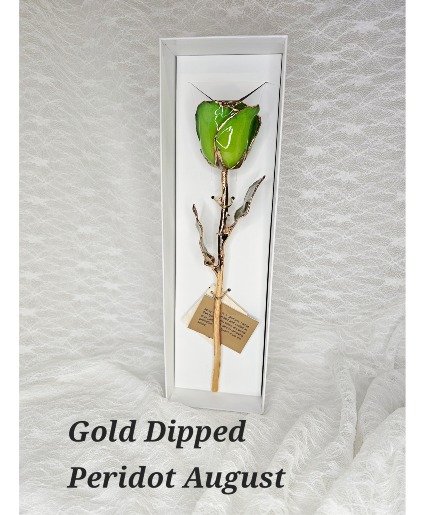 Peridot Gold Roses - August Birth Stone Month 