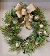Gold Winter Wreath Silk Wreath