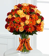 Golden Autumn Bouquet vase arrangment