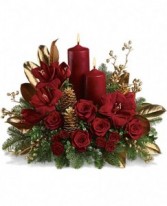 Golden Christmas Flower Arrangement
