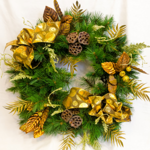 Golden Christmas Silk Floral Wreath in Corner Brook, NL | The Orchid Golden Christmas Silk Floral Wreath in Corner Brook, NL | The Orchid