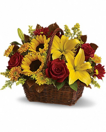 Golden Days Basket Arrangement
