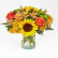 Golden Days of Autumn clear vase