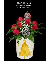 Golden Delight  Fresh cut flowers in a ceramic container