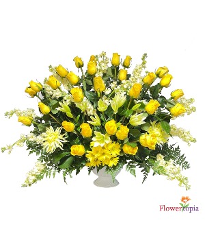 Golden Glare Yellow Flower Arrangement
