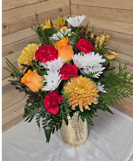 Golden Glow Bouquet Vase Arrangement
