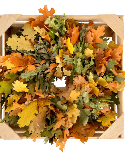 Golden & Green Harvest Oak Leaf Wreath