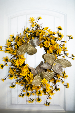 Golden Halo Silk Wreath
