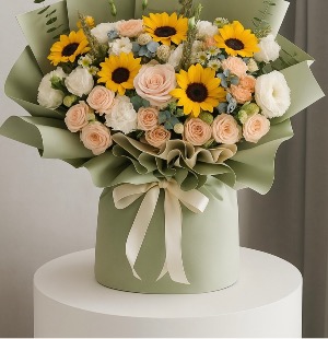 Golden Harmony Floral Box Birthday - Get well soon- Anniversary- Just Because 