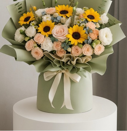 Golden Harmony Floral Box Birthday - Get well soon- Anniversary- Just Because 