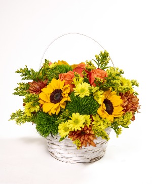 Golden Harvest Basket Arrangement