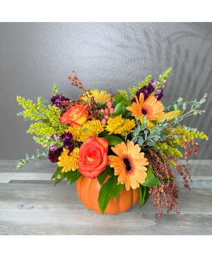 Golden Harvest Pumpkin Centerpiece