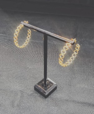 Golden Heart Hoops Jewelry