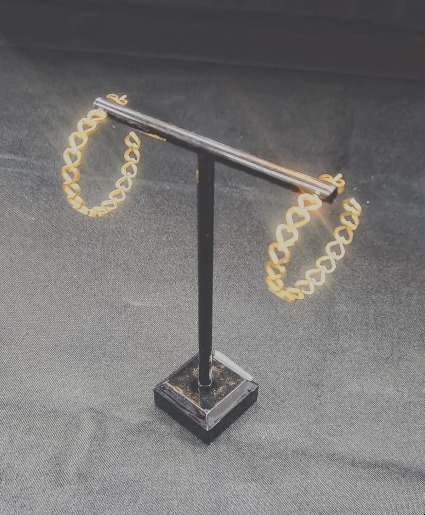 Golden Heart Hoops Jewelry