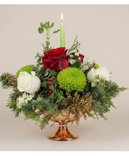 Golden Holiday Glow Centerpiece
