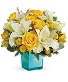 Golden Laughter Bouquet cube vase