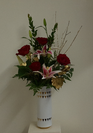 Golden Love Vase Arrangement