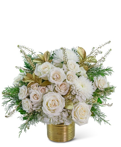 Golden Luxe Winter Flower Arrangement