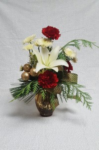 Golden Mercury Glass Arrg Vase Arrangement