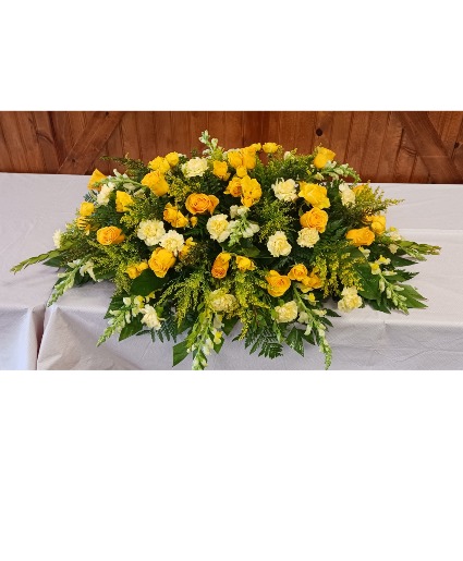 Golden Mourning Casket Spray