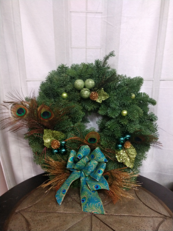 Golden Peacock  Christmas Wreath 20