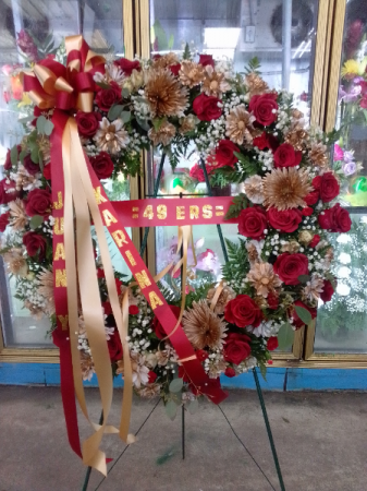 Golden rose mix Large wreath