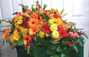 Golden Splendor Casket Spray