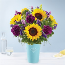 Golden Sunflowers™ In Rustic Charm Vase 