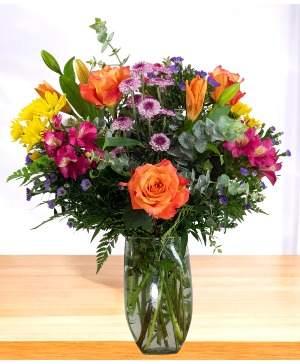 Golden Sunrise Vase Arrangement