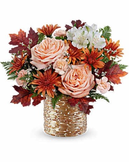 Golden Thanskgiving Floral Arrangement