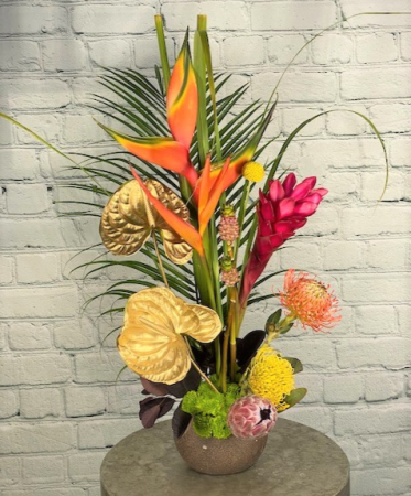 Golden Tropics Flower Arrangement
