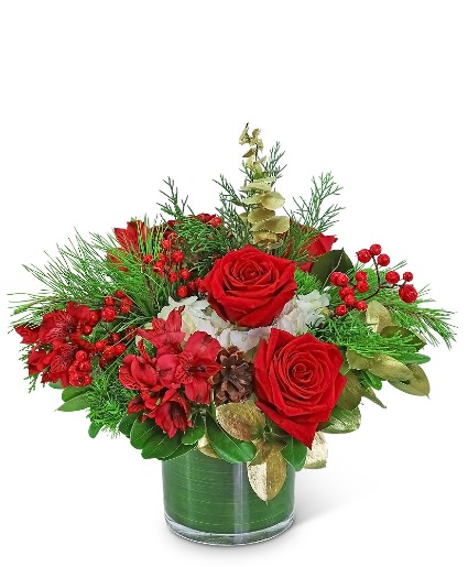 Golden Wintertide Flower Arrangement