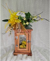 "Gone Yet Not Forgotten" Lantern w/ Yellow Silks 