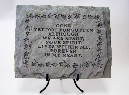 Gone Yet Not Forgotten With Easel Memorial Stone