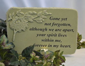 GONE YET NOT FORGOTTEN - STONE SYMPATHY CANDLE STONE - Green