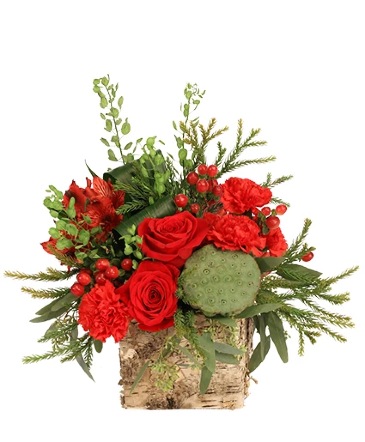 Gorgeous Greens & Reds Flower Arrangement in Darien, CT | DARIEN FLOWERS