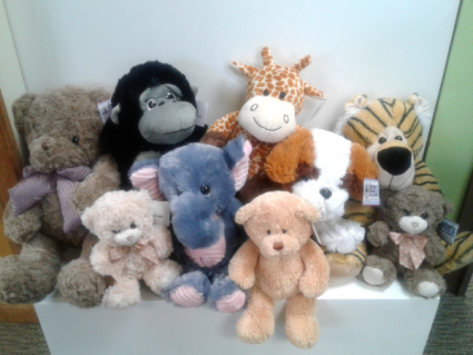 Gorilla, Elephant, Tiger, Puppy, Giraffe Stuffed Animals