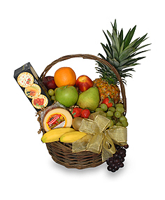 GOURMET AND FRUIT GIFT BASKET
