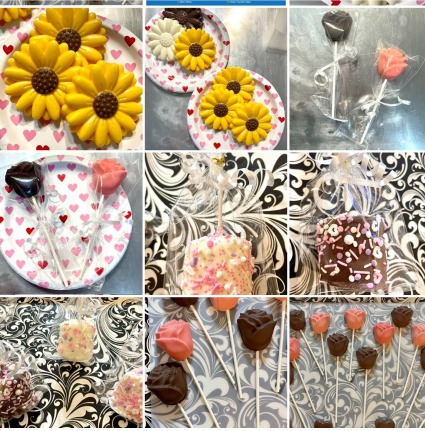 Gourmet Chocolate Roses,Sunflowers,& Marshmallows Chocolate Edible Flowers