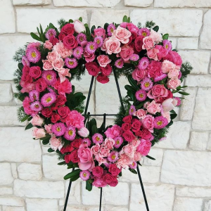 Grace and Love Tribute Open Heart Standing Wreath
