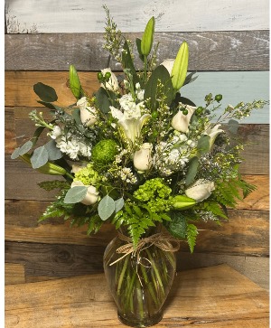 Graceful Greens & Whites Flower Arrangement