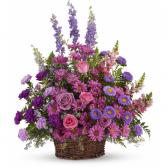 Graceful Lavender Basket Funeral Flowers