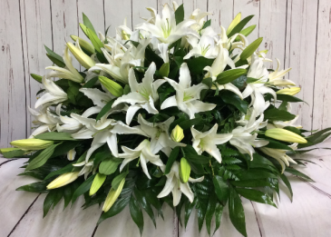 Graceful Lilies  Casket Spray in Culpeper, VA | ENDLESS CREATIONS FLOWERS AND GIFTS