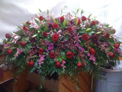 Graceful Lilies and Roses Funeral Flowers