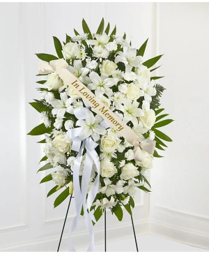 Exquisite Tribute Standing Spray  Memorial Ribbon Included