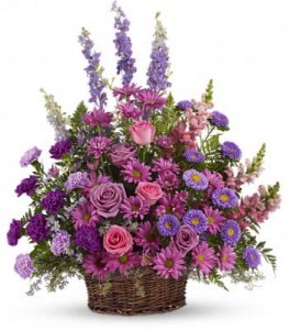 Gracious Lavender Basket Large Basket Arrangement